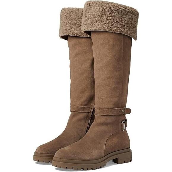 NEW Ralph Lauren Women's Cristine Tall Suede Truffle Brown Boots Size 7 - Picture 1 of 9